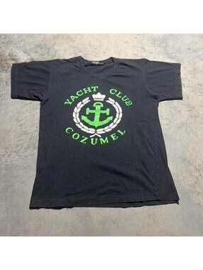 Vintage 90s Polo Ralph Lauren Yacht Club Cozumel Graphic T Shirt Navy Old Money